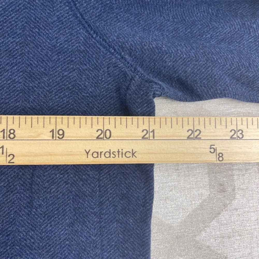 Polo Ralph Lauren Mens Medium Navy Blue Herringbone Quarter Zip Pullover Sweater